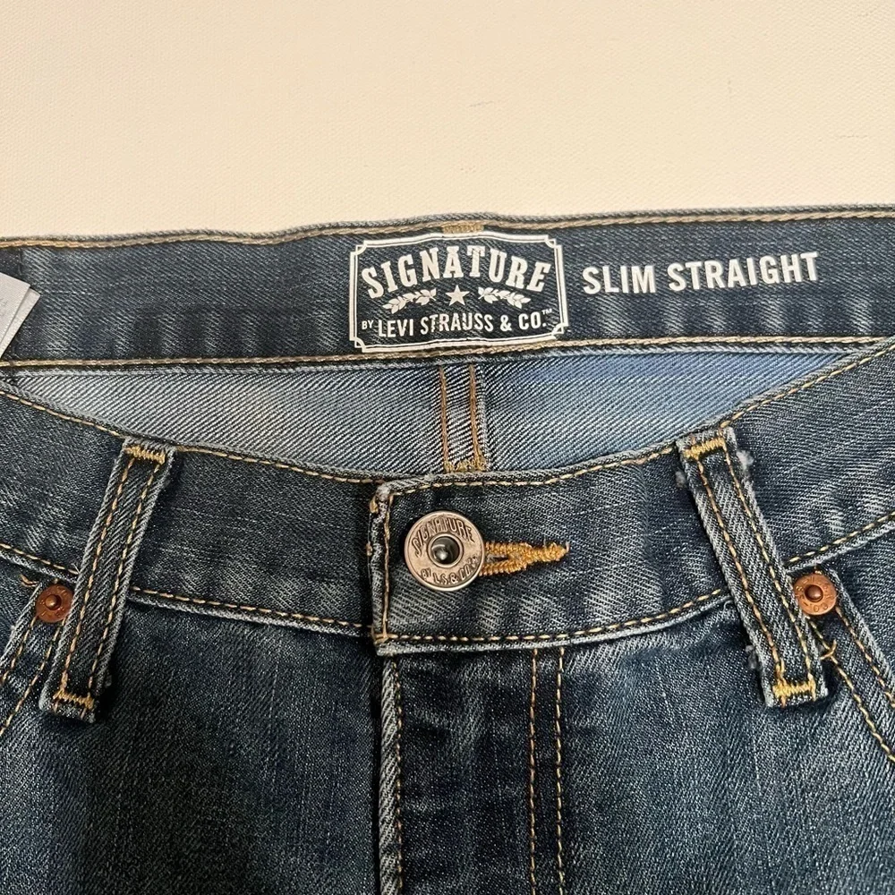 EUC Levi's Jeans Mens 34x40 Slim Straight Leg Blue Stretch Denim Mid‎ Rise (C1)